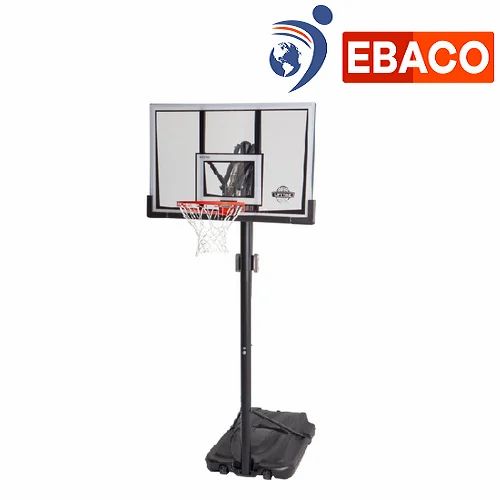 Ebaco White Net With Blue White Post Movable Basketball Pole, Size: 180cm X 105cm (board)