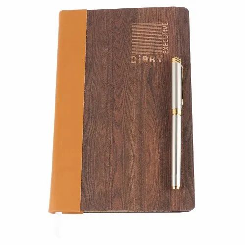 Printman Pu Style Brown Executive Diary, Monthly, Paper Size: 8.5 Inch