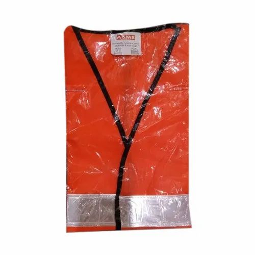 Without Sleeves Polyester Acme Orange Safety Jacket, Packaging Type: Packet, for Tower Work