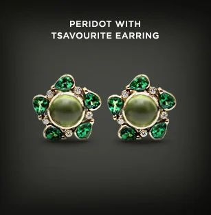 Peridot With Tsavourite Earring