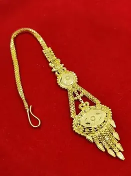 Golden Brass Imitation Maang Tikka, Size: Big