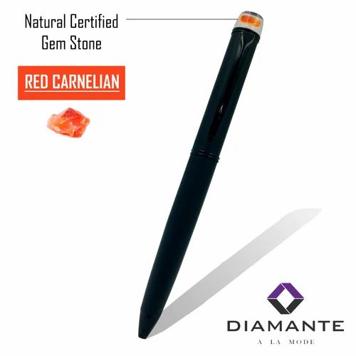 Diamante Natural Certified Gem Stone (RED CARNELIAN) Pen, 10grams