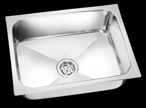 Stainless Steel Prabhat Deluxe 202 Single Bowl Kitchen SInk, 24x18x8