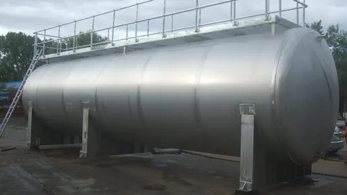 Silver Oil Storage Tanks