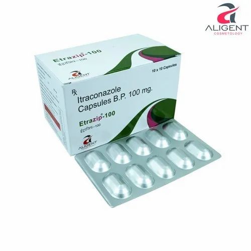 Etrazip Itraconazole Capsules 100 mg For Franchise, Packaging Type: Blister