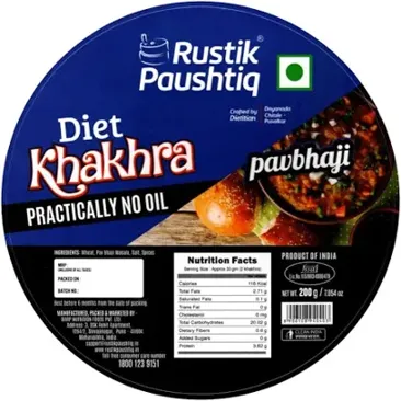 Pav Bhaji Khakhra | Rustik Paushtiq | Single Pack (200gm)