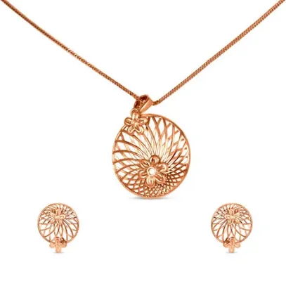 Lila Pendant set In 18K Rose Gold