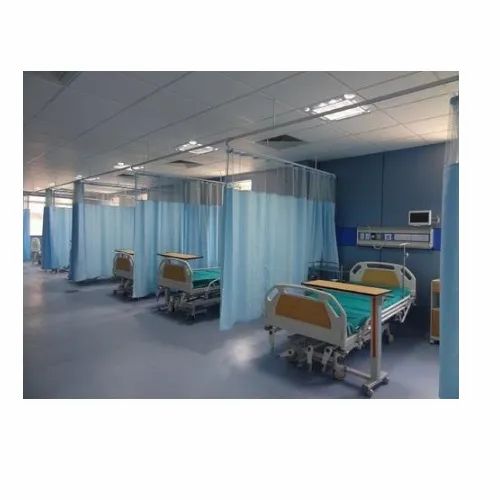 Plain Polyester Hospital Curtain, Size: 4x7