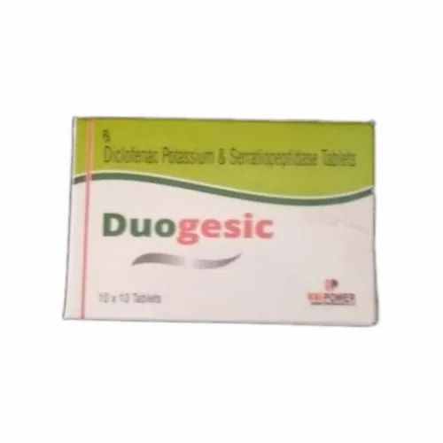 Diclofenac Potassium 50MG Serratiopeptidase 10MG, 10 X 10tablets, Packaging Type: Box