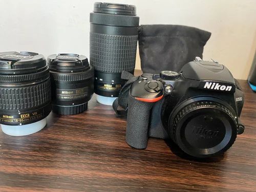Nikon D3500 DSLR Camera with 3 Lens Kit Black, 23.5 X 15.6 mm Cmos Sensor, Size/Dimension: 4.88 X 2.76 X 3.82 Inches