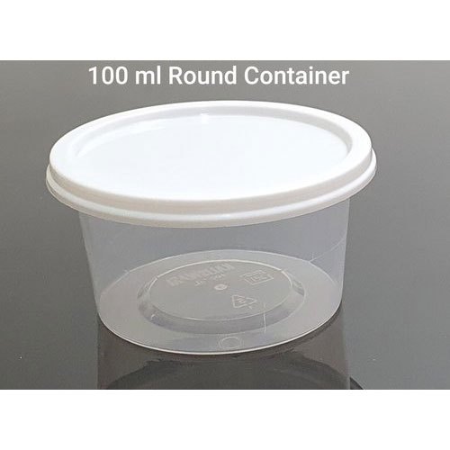 Round 100 ml Plastic Food Packaging Container