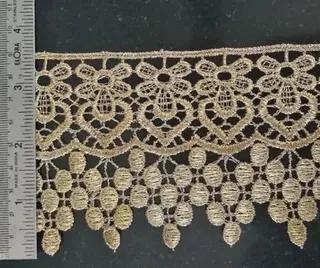 Golden Polyester Kasab Jari Lace, For Garments