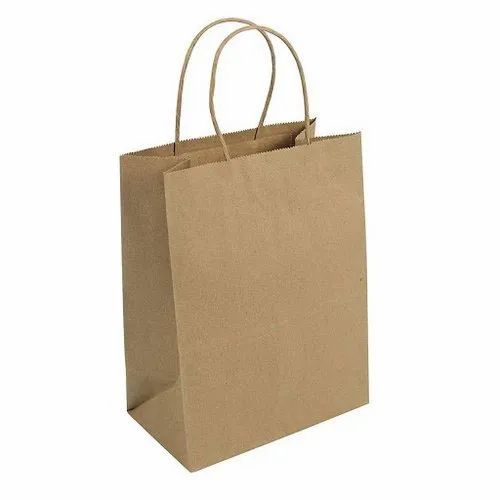 Brown Kraft Paper Carry Bag For Shopping, Capacity: 1kg