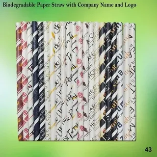 Green Ware Multicolor Printed Paper Straw, For Event and Party Supplies, Size: 6 Inch Length