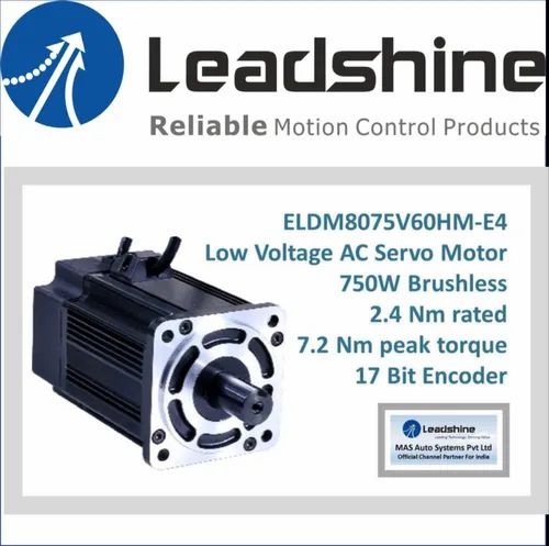 Leadshine ELDM8075V60HM-E4 Low Voltage AC Servo Motor ELDM Series, 60 Vdc