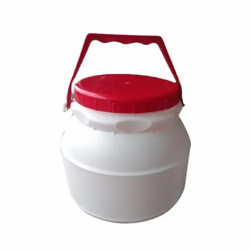White Round 5 Kg HDPE Dahi Matka Jar for Storage