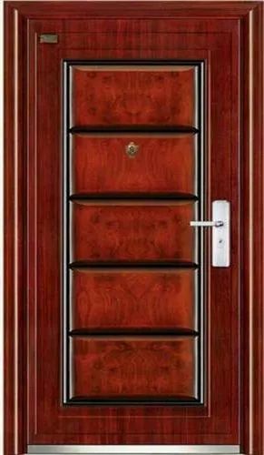 Polished Brown Single Steel Door, For Home