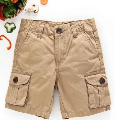 Boys Cargo Shorts - Khaki (Size: 7-8 Yrs)