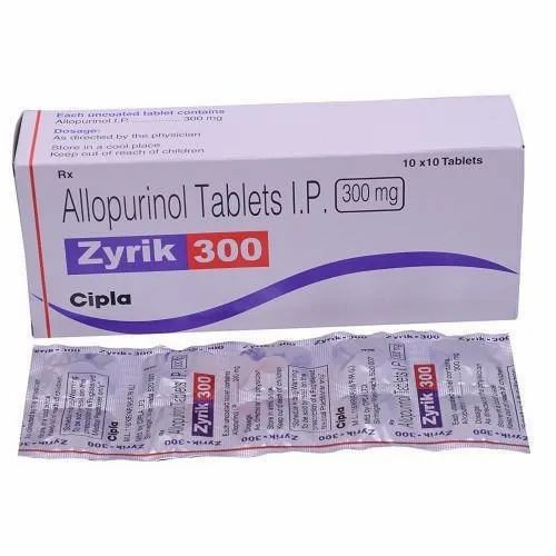 300 mg Allopurinol Tablets I P, Packaging Size: 10X10/Box