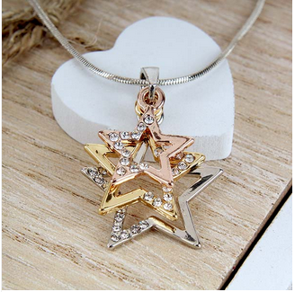 Diamond Stars Pendant Necklace