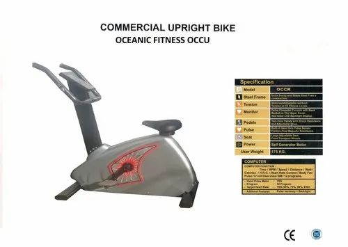 OCEANIC FITNESS Black Upright Bike, For Gym, Model Name/Number: Occu
