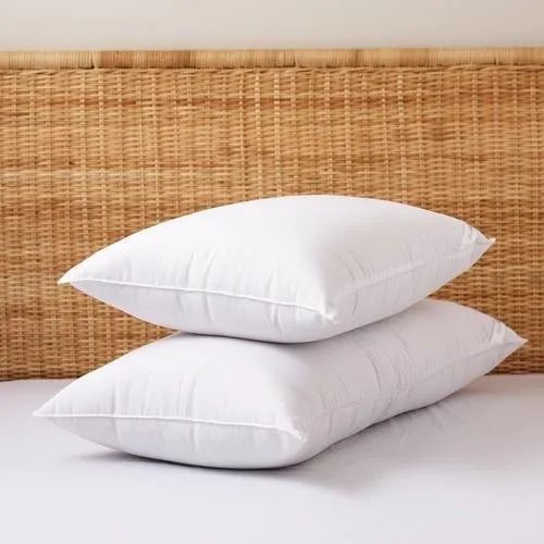 Micro Fiber White Classic Bed Pillow, Shape: Rectangular