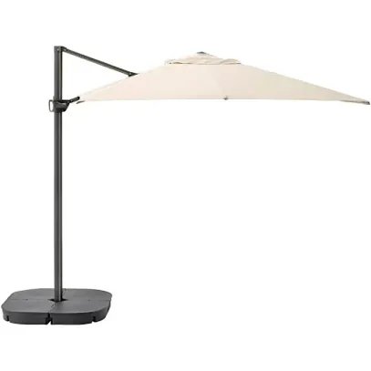 SEGLAROe / SVARTOe Parasol, hanging with base, tilting beige/dark grey - IKEA