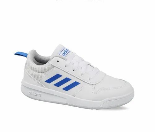 White and Blue Adidas Unisex Running Tensaur Boy Shoes