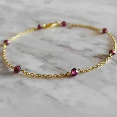 Whispers Delicate Garnet Bracelet