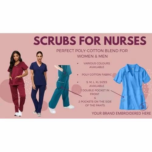Poly Cotton Pant And Shirt Nurse Scrubs, For Hospital