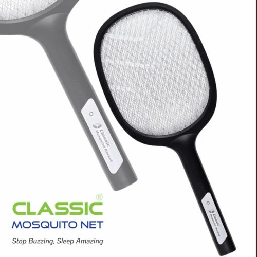 Mosquito Racket Rechargeable Insect Killer Bat with UV Light, LED Light- Black (Black)