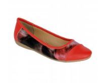 Cleo Red Casual Ballerina Shoe