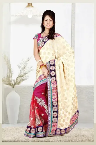 Designer Net Embroidered Saree