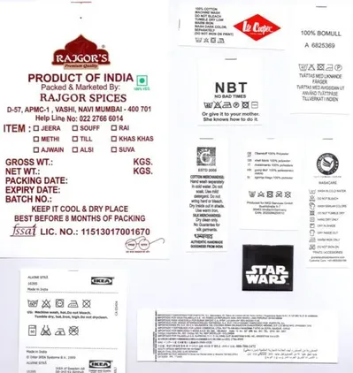 Plain Taffeta Printed Labels, For Garments, Packaging Type: Packet