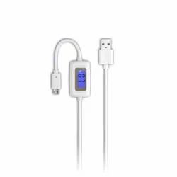 White Micro USB Cable with Digital Display