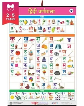 Jumbo Hindi Varnamala Chart Kids Hindi Alphabet Numbers, Vyanjan, Swar | Perfect Homeschooling, Kindergarten Nursery Children | 39.25 X 27.25 Inch