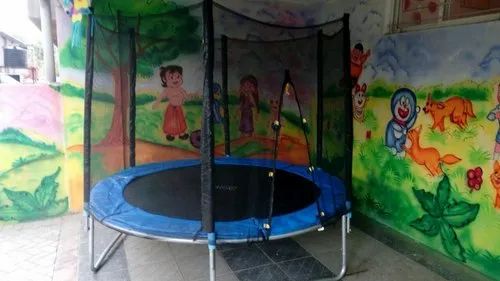 Preschool Jumping Trampoline With Safety Net for Indoor & Outdoor For Kids