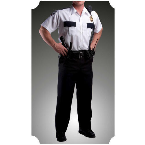 Black And White Cotton Security Uniform