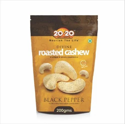 20-20 Dry Fruits Black Pepper Roasted Cashew, Packaging Size: 200 G
