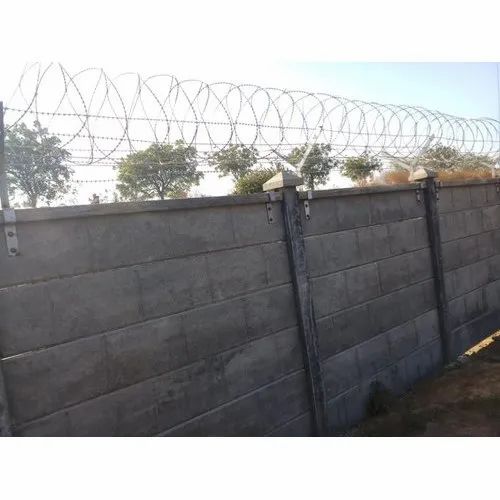 Prefab RCC Readymade Prestressed Precast Concrete Compound Wall, Thickness: 50 mm