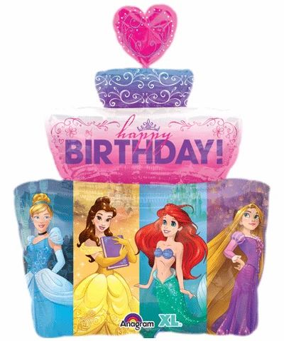 Multicolor Anagram Disney Princess Happy Birthday SuperShape XL
