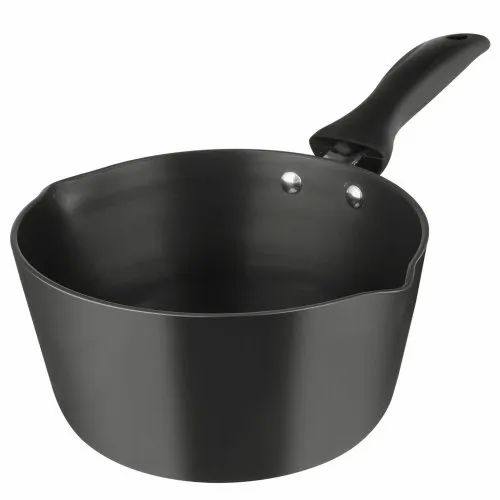 Black Hard Anodized Tapper Saucepan, Capacity: 2.1 L