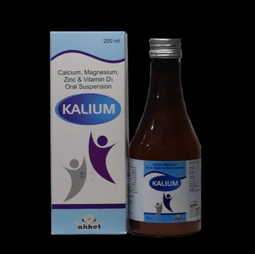 Akhet Kalium Calcium, Magnesium, Zinc & Vitamin D3 Oral Suspension Syrup, Packaging Size: 200ml