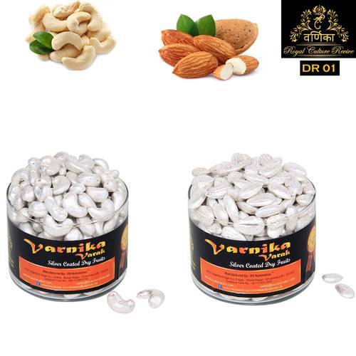 Shree Varnika Dried Silver Coated Almonds & Silver Coated Cashews, Packaging Size: 1 Kg, Packaging Type: Box