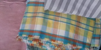 Cotton Check And Print Stripe