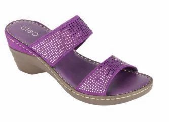 Cleo Purple Casual Heel Sandal