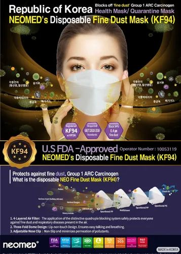 Number of Layers: 4 Layer Neomed-KF94 Disposable Fine Dust Mask