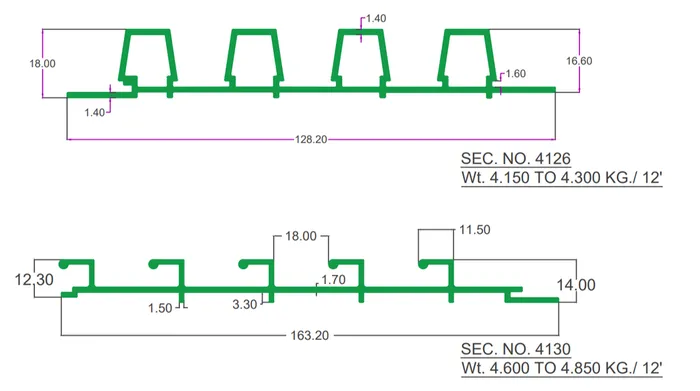 Gold Aluminium Gate Profile, For Construction