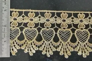 Polyester Golden Kasab Zari GPO Lace, For Ladies Garment