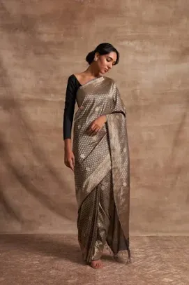 'Jhilmil Sitara' Ektara Pure Katan Silk Benarasi Handloom Sari